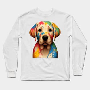 Colorful Canine Chaos: Labrador Retriever Long Sleeve T-Shirt